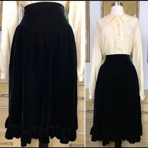 Vinatge 70s high waisted black velvet skirt By The Strawberry Plant
